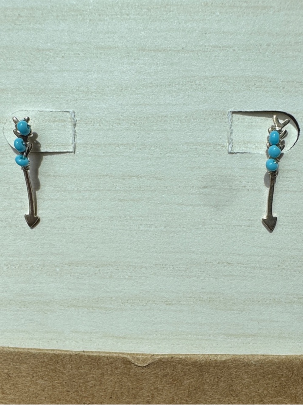 Handmade Sterling Silver Turquoise Arrow Drop Earrings - Blue